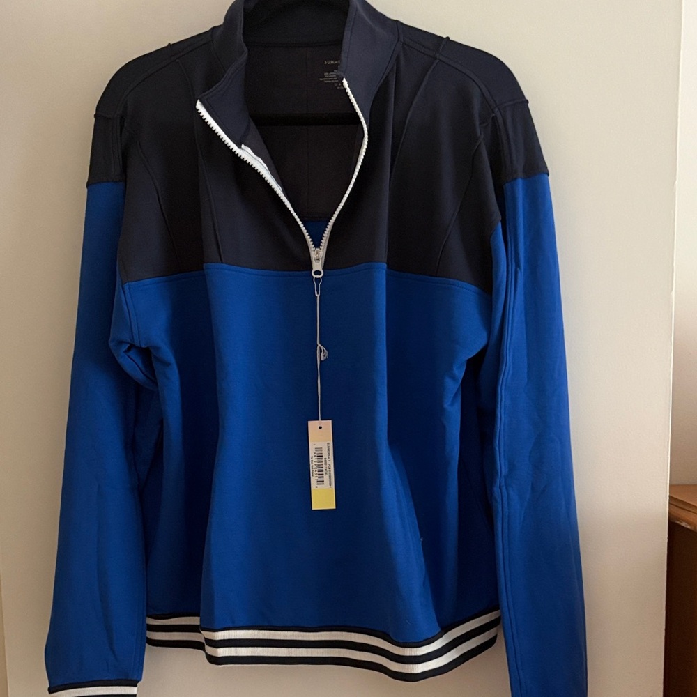 Summersalt Navy and Royal Blue Quarter-Zip Pullover